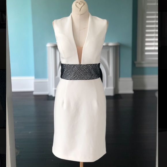 Sherri Hill Dresses & Skirts - Sherri Hill Scuba ivory cocktail wedding dress